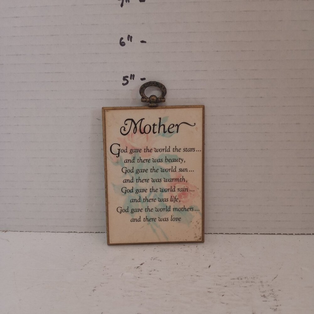 Vintage American Greetings "Mother" 5" Small Wooden Plaque